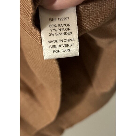 IMAN Womens Global Chic Turtleneck Sweater w Button Cuffs Rayon Blend LG Caramel - Picture 5 of 10